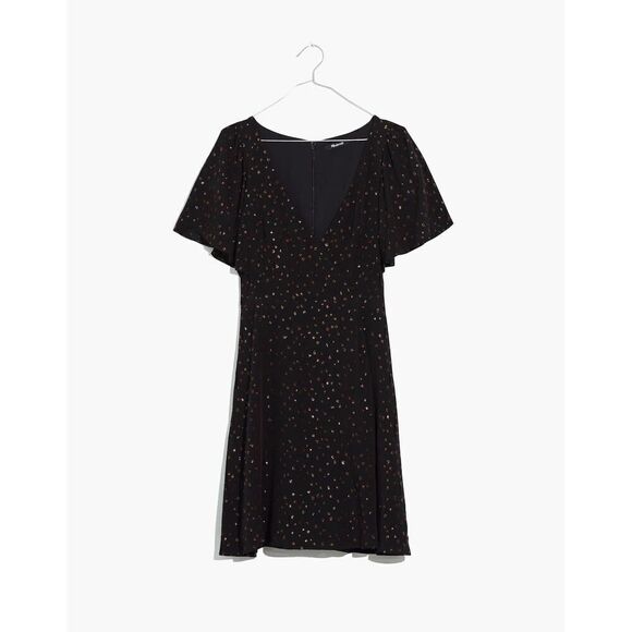 MADEWELL Cape-Sleeve Mini Dress in Metallic Dots Item AF239 Size 4 MSRP$ 148 - Picture 2 of 11